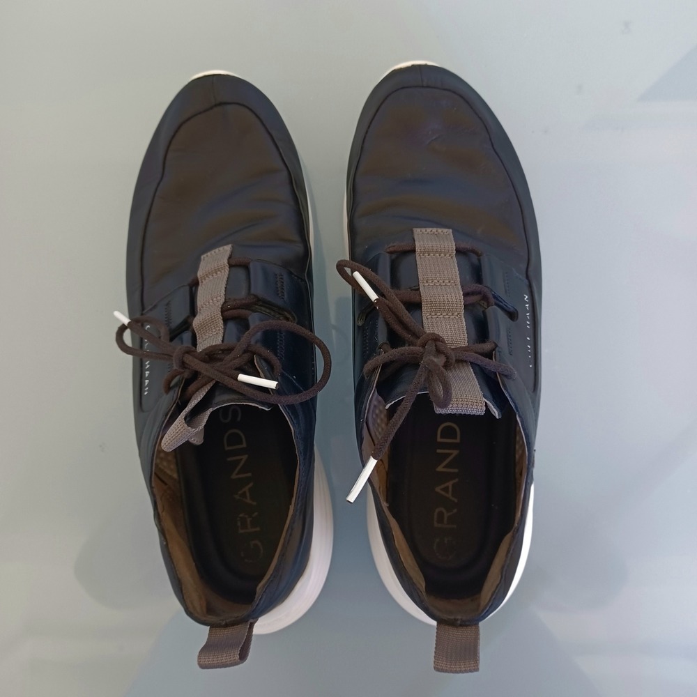 Cole Haan GrandSport Journey Black Leather Sneakers Mens 11.5 C30755 White Sole - Picture 3 of 8